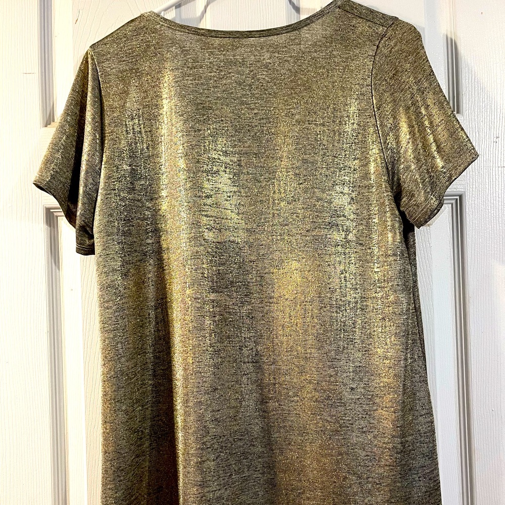 Lularoe Gold Metallic Top